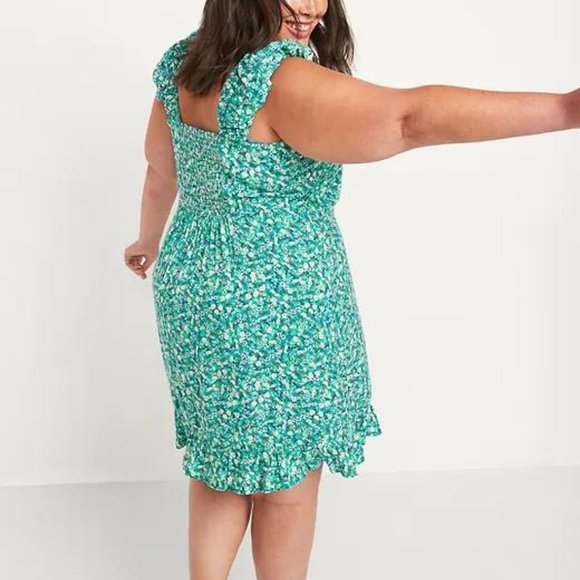 Old Navy Floral Fit & Flare Puff-Sleeve Dress for Women New - Picture 4 of 4